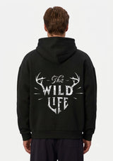 The Wild Life Graphic Printed Hoodie for Men & Women | 350 GSM | Premium Unisex Pullover Hoodie