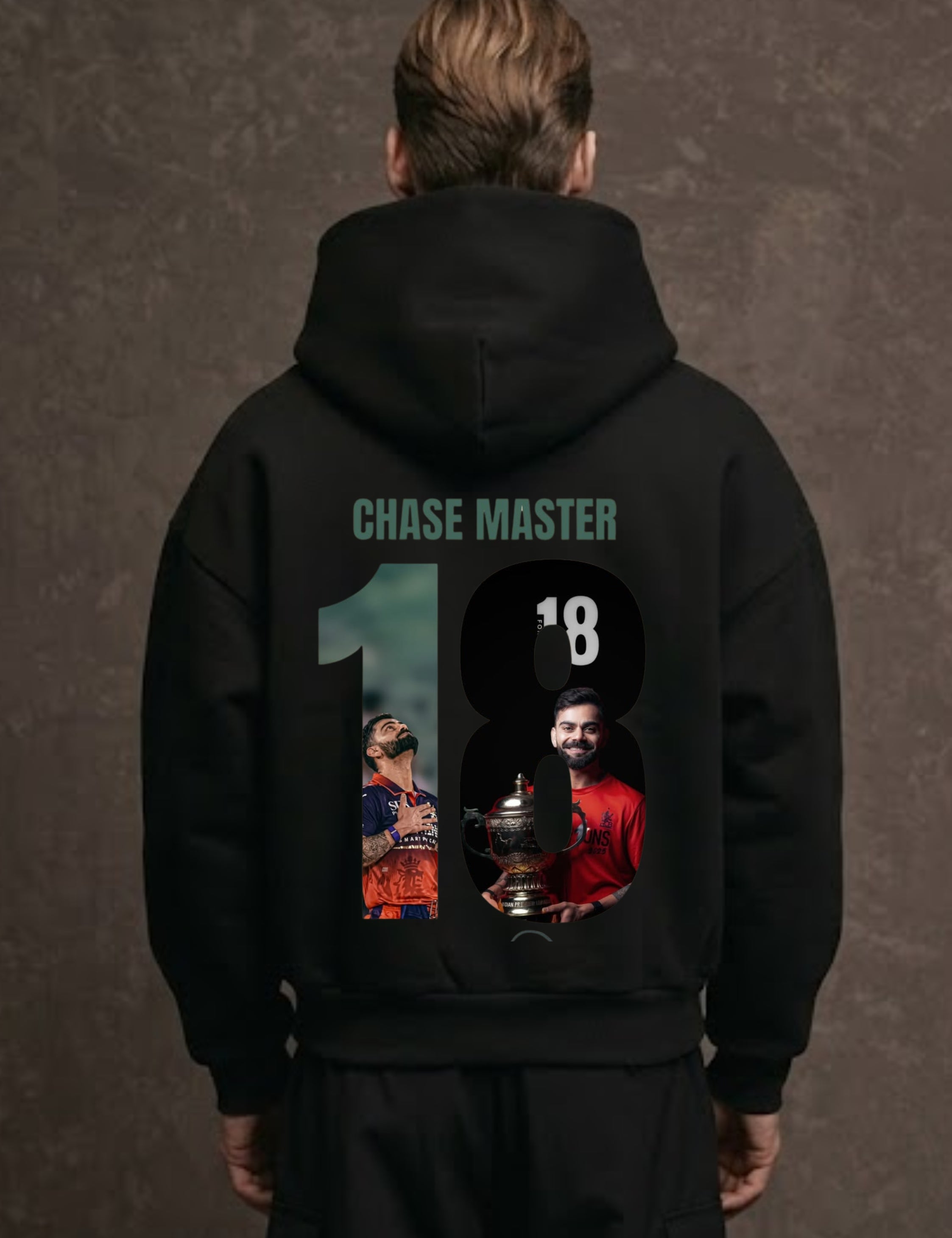 Chase Master 18 Cricket Graphic Printed Hoodie for Men | 350 GSM | Premium Unisex Pullover Hoodie