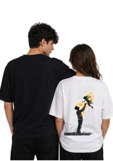 Parent & Child Silhouette Back Print Oversized Unisex T-Shirt | 100% Cotton | 220 GSM | Premium Streetwear