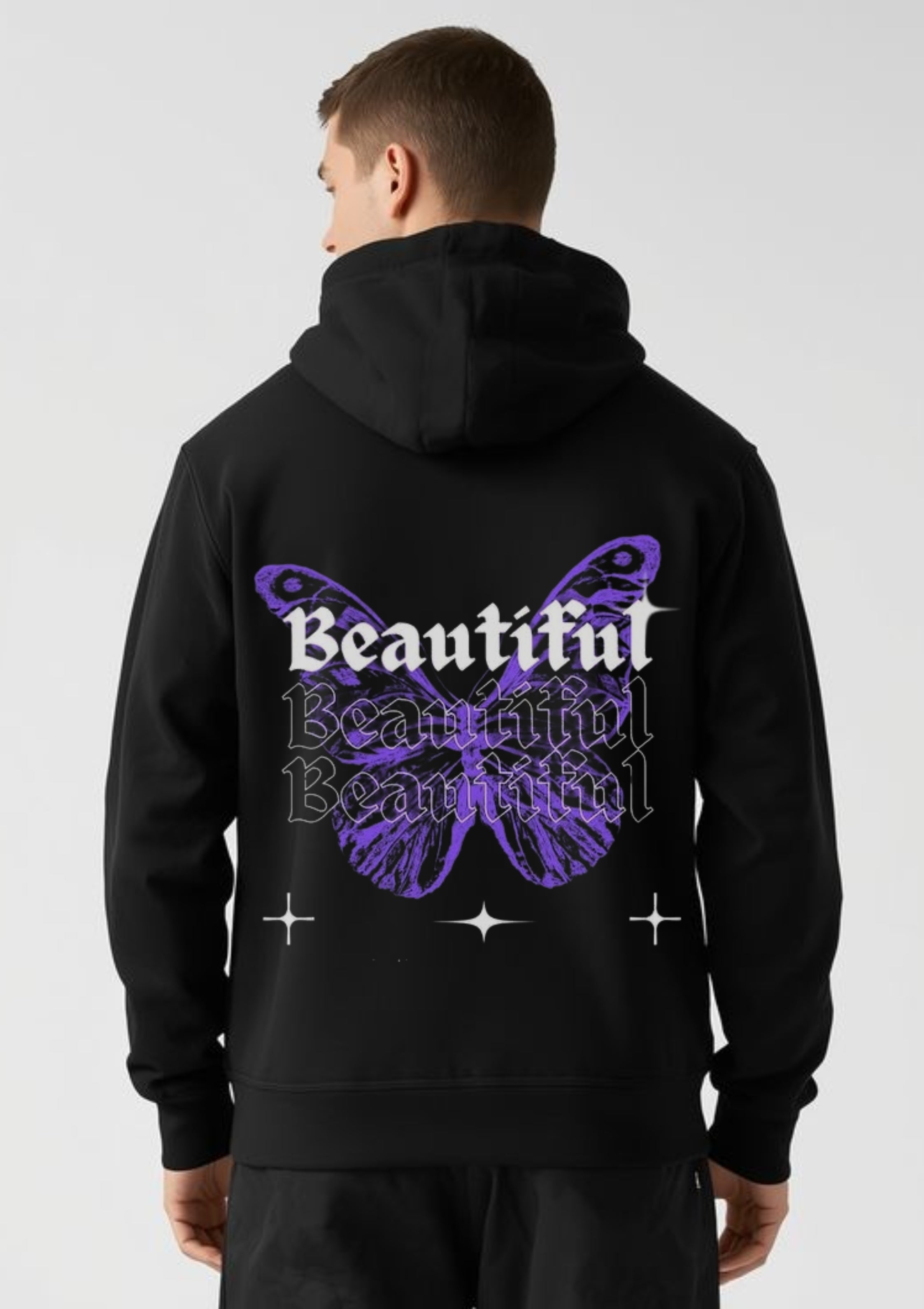 Beautiful Butterfly Graphic Printed Hoodie for Men & Women | 350 GSM | Premium Unisex Pullover Hoodie