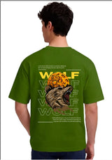 Wolf Moon Graphic Back Print Oversized T-Shirt