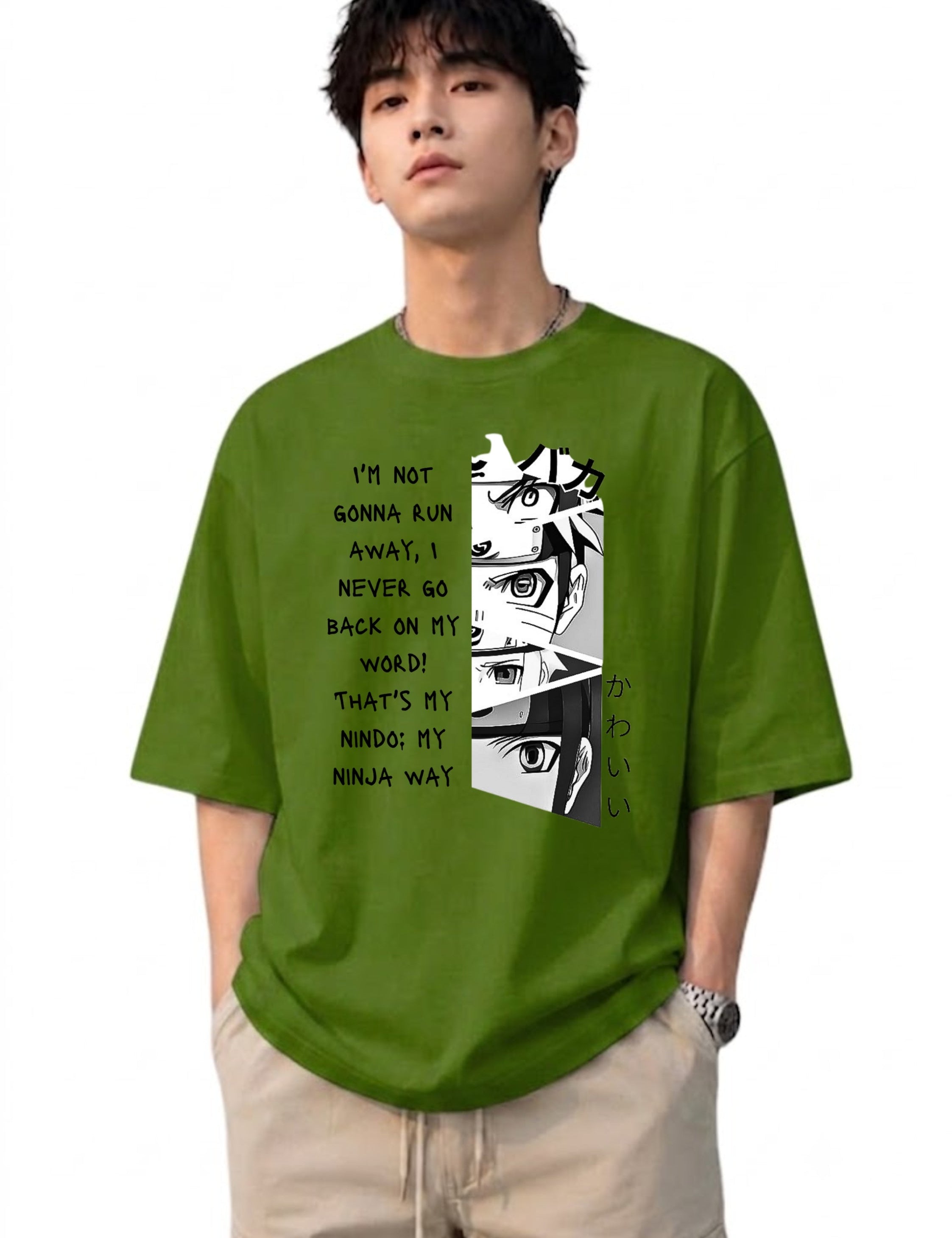 Naruto Quote Anime Oversized Graphic T-Shirt