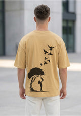 Nature Silhouette Back Print Oversized Unisex T-Shirt | 100% Cotton | 220 GSM | Premium Streetwear