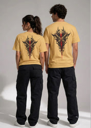 Dragon Emblem Graphic Back Print Oversized Unisex T-Shirt | 100% Cotton | 220 GSM | Premium Streetwear