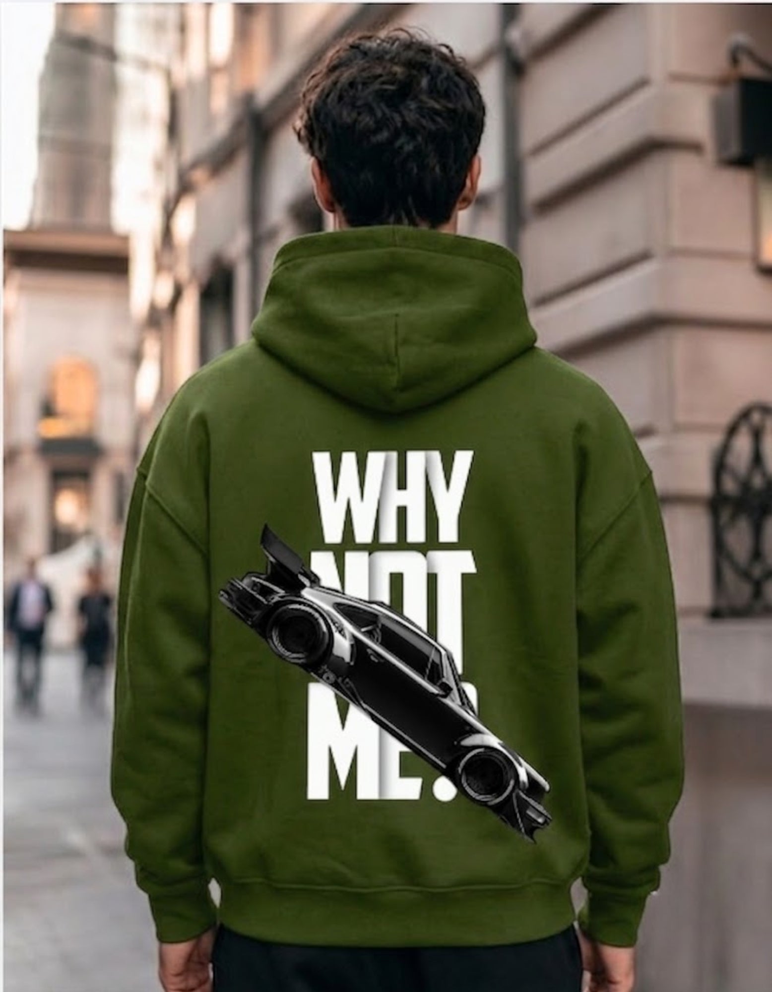 Why Not Me? Sports Car Graphic Printed Hoodie for Men | 350 GSM | Premium Comfort | Casual Streetwear