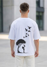 Nature Silhouette Back Print Oversized Unisex T-Shirt | 100% Cotton | 220 GSM | Premium Streetwear