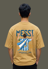 Messi Argentina Football Back Print Oversized Unisex T-Shirt | 100% Cotton | 220 GSM | Premium Streetwear