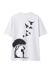 Nature Silhouette Back Print Oversized Unisex T-Shirt | 100% Cotton | 220 GSM | Premium Streetwear