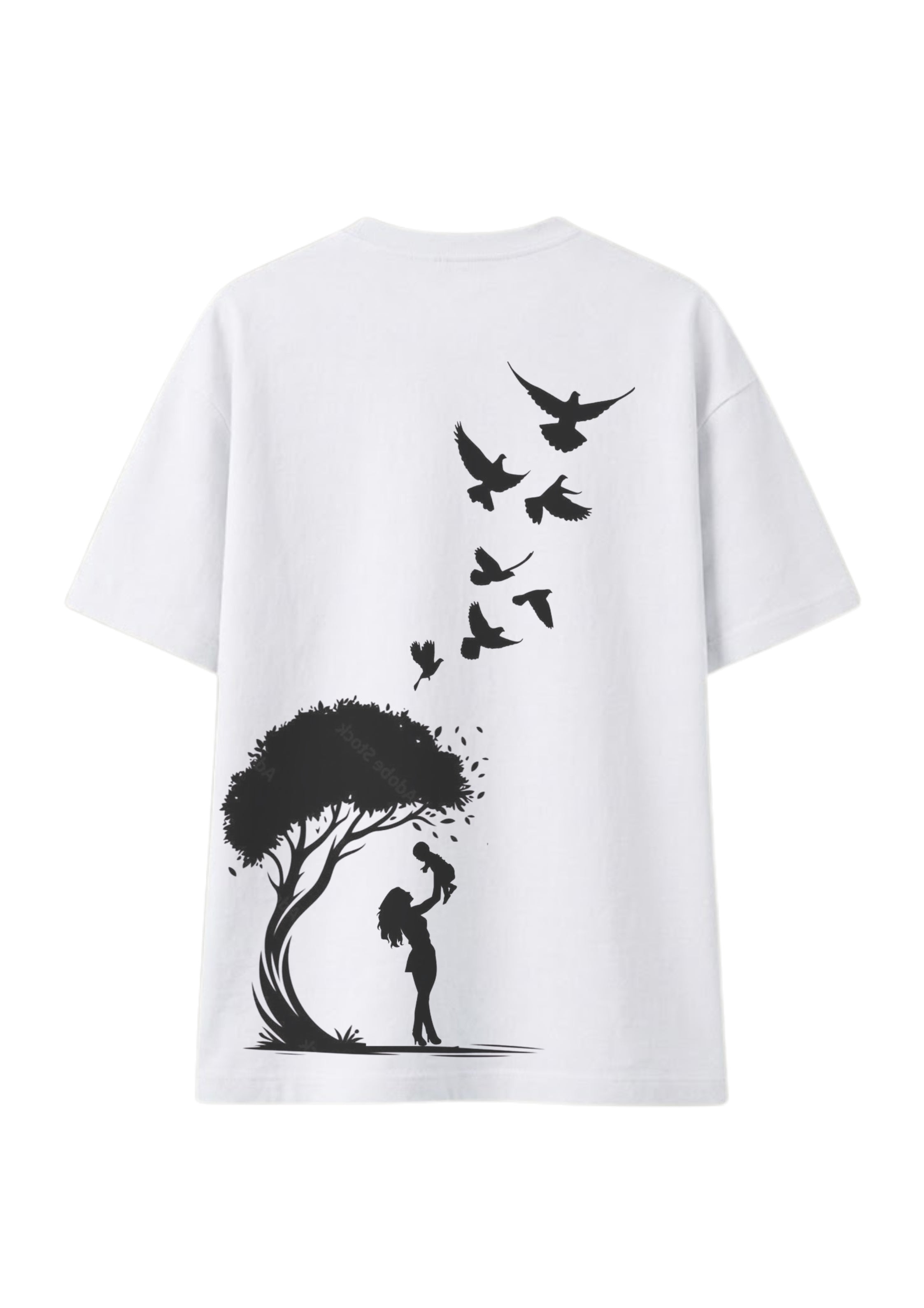 Nature Silhouette Back Print Oversized Unisex T-Shirt | 100% Cotton | 220 GSM | Premium Streetwear