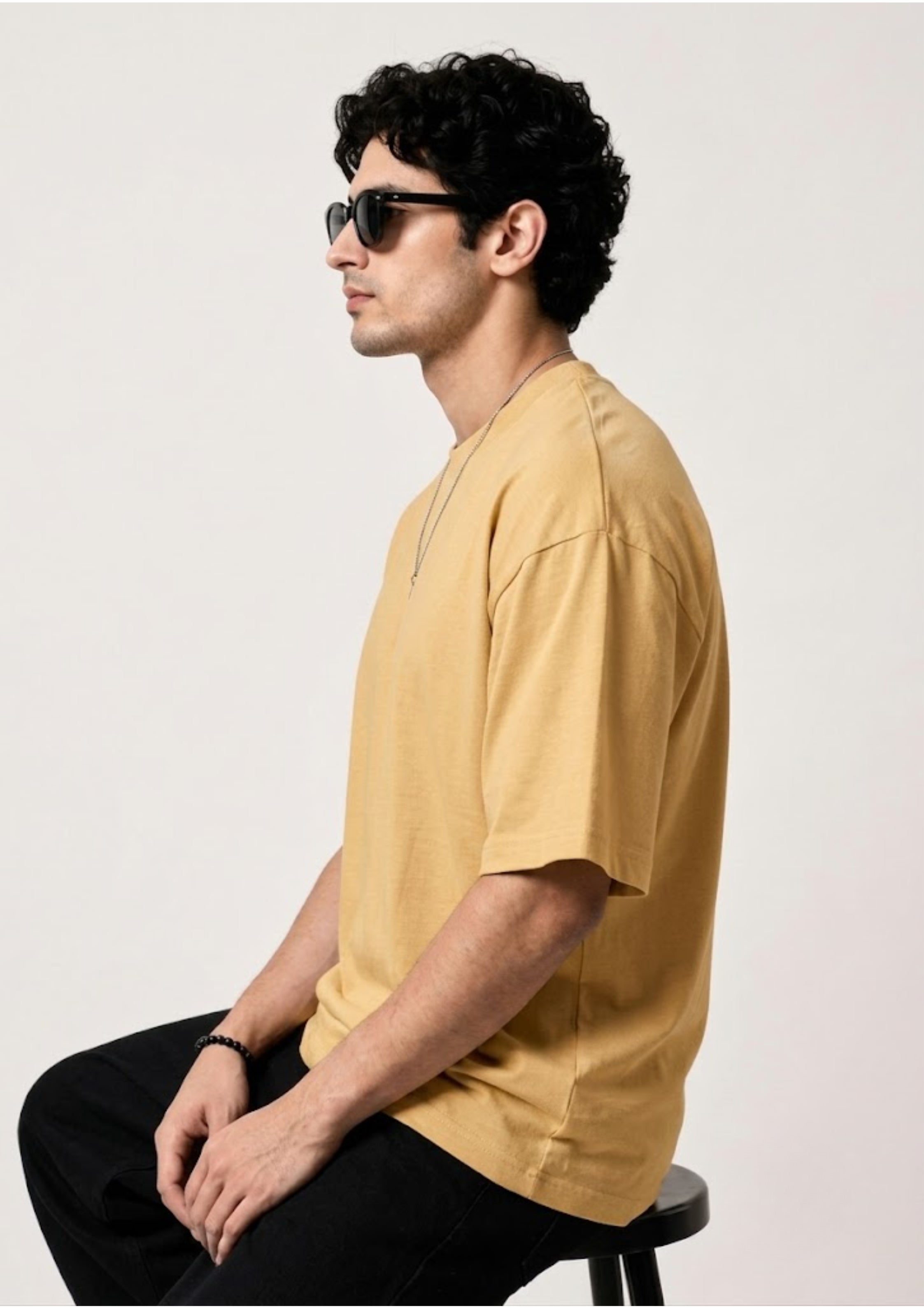 Om Trishul Damru Back Print Oversized Unisex T-Shirt | 100% Cotton | 220 GSM | Premium Oversized Fit