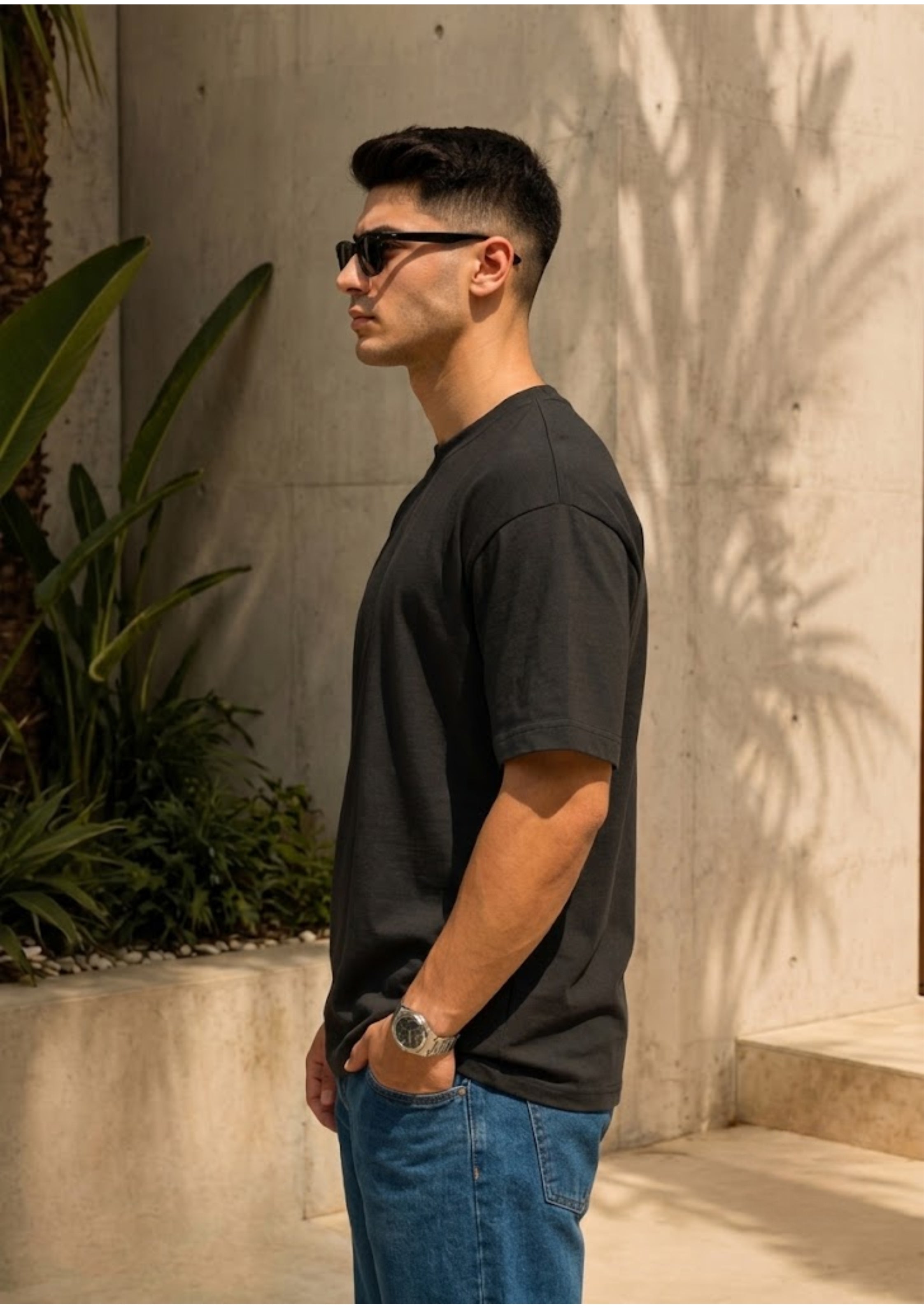 Lord Krishna Minimal Line Art Back Print Oversized Unisex T-Shirt | 100% Cotton | 220 GSM | Premium Streetwear