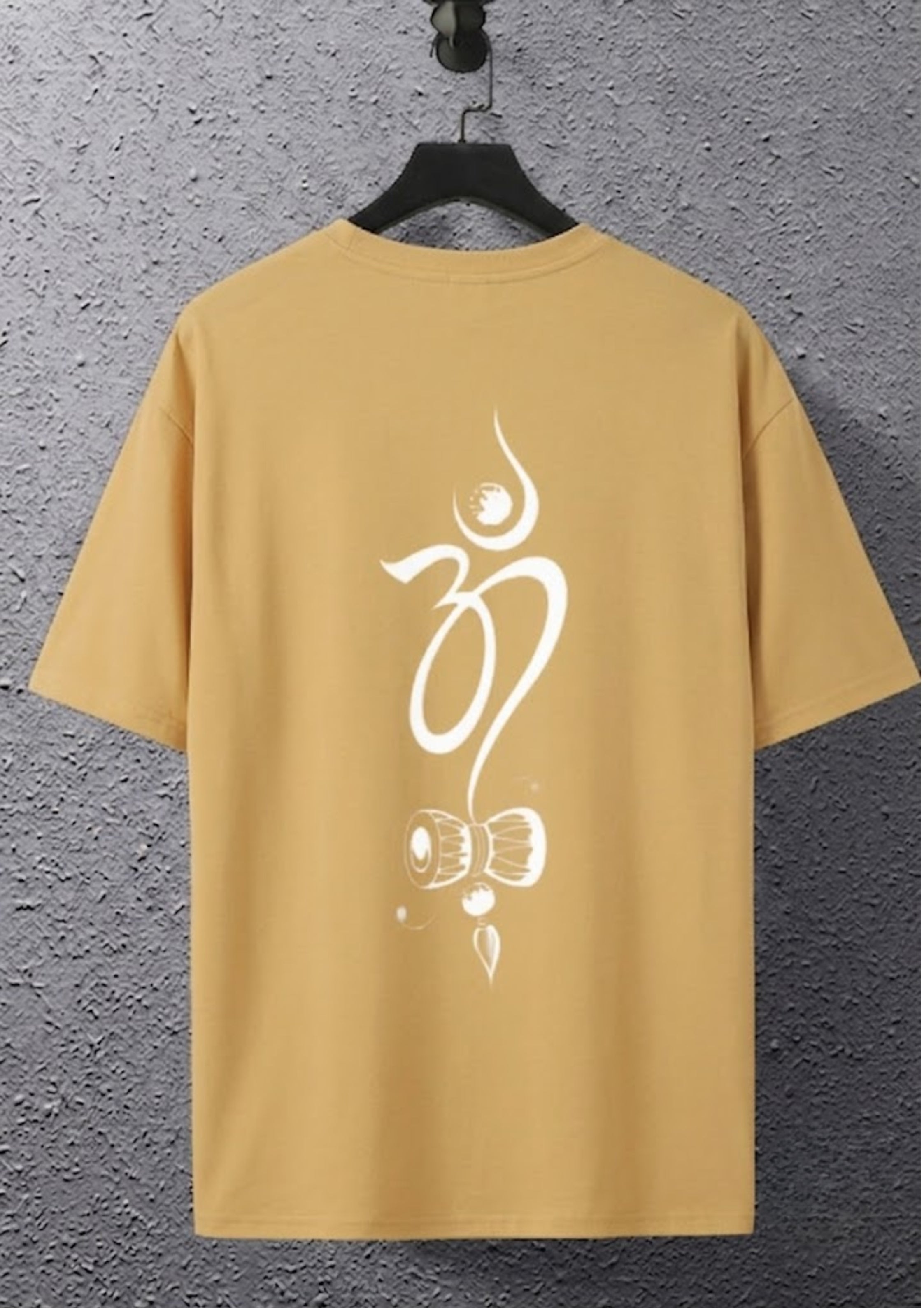 Om Trishul Damru Back Print Oversized Unisex T-Shirt | 100% Cotton | 220 GSM | Premium Oversized Fit