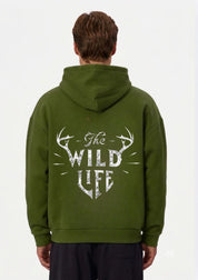 The Wild Life Graphic Printed Hoodie for Men & Women | 350 GSM | Premium Unisex Pullover Hoodie