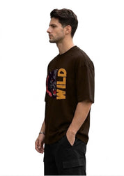 Roaring Black Panther Graphic Oversized Front Print T-Shirt