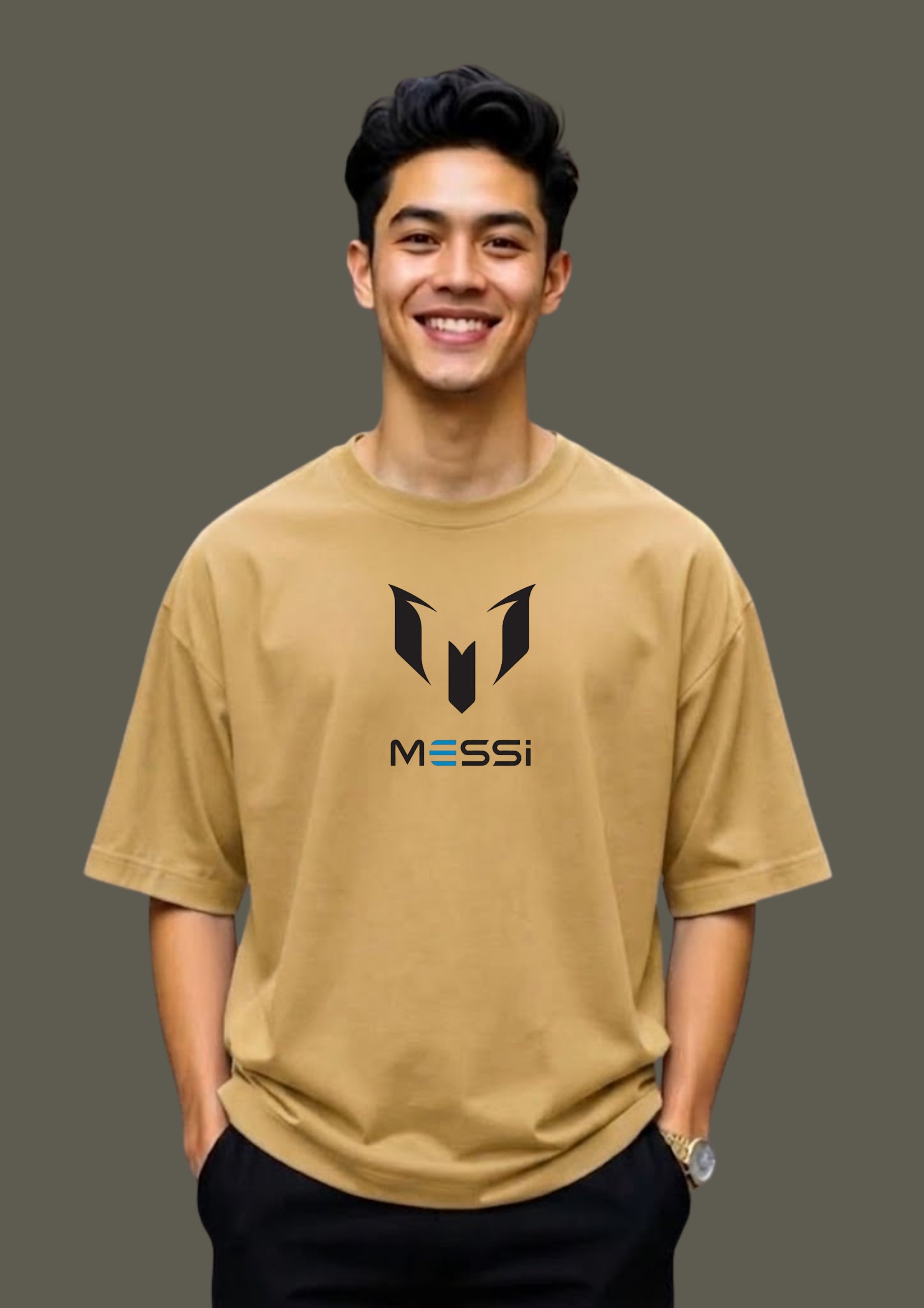 Messi Argentina Football Back Print Oversized Unisex T-Shirt | 100% Cotton | 220 GSM | Premium Streetwear