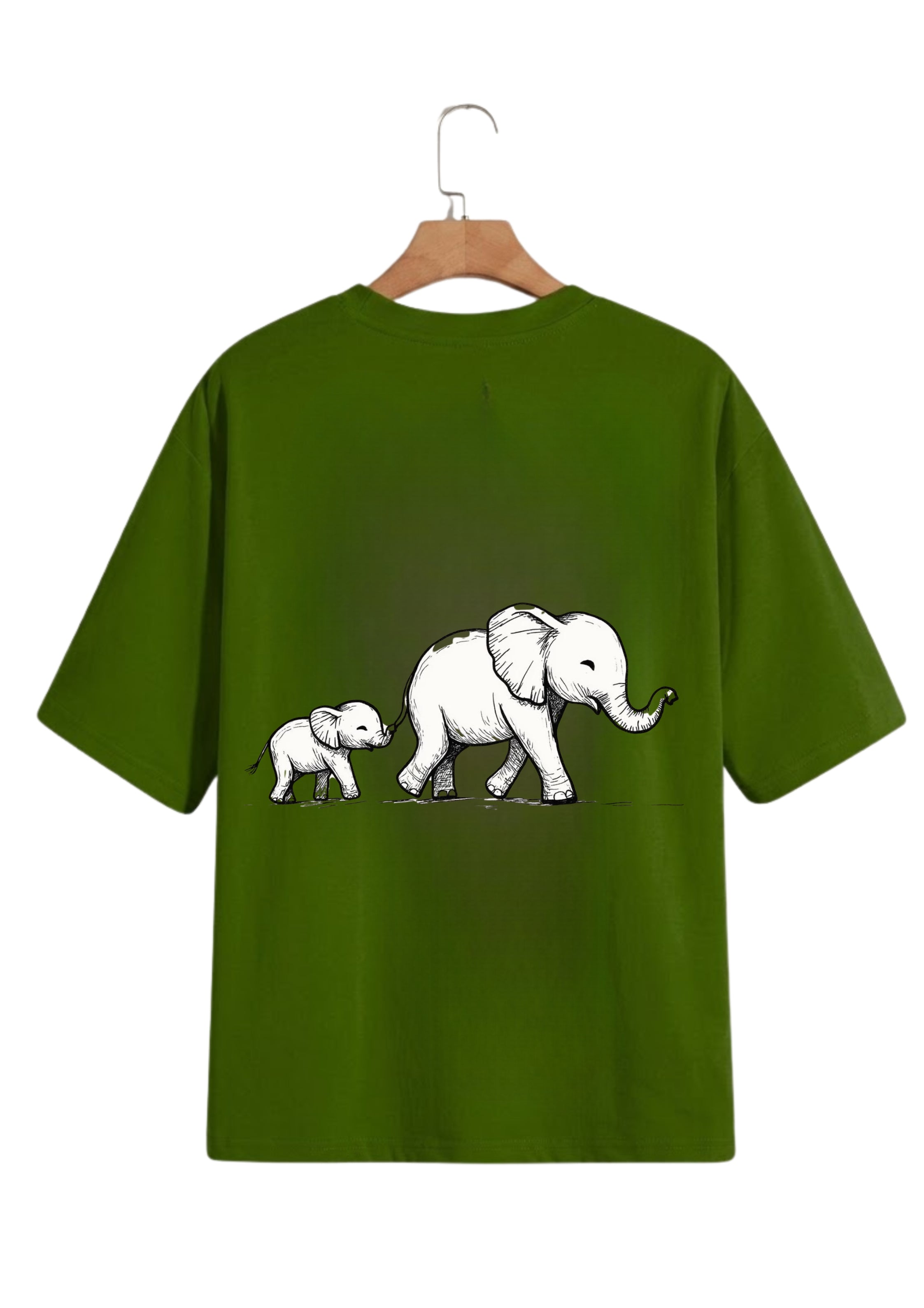 Elephant Family Graphic Back Print Oversized Unisex T-Shirt | 100% Cotton | 220 GSM | Premium Streetwear
