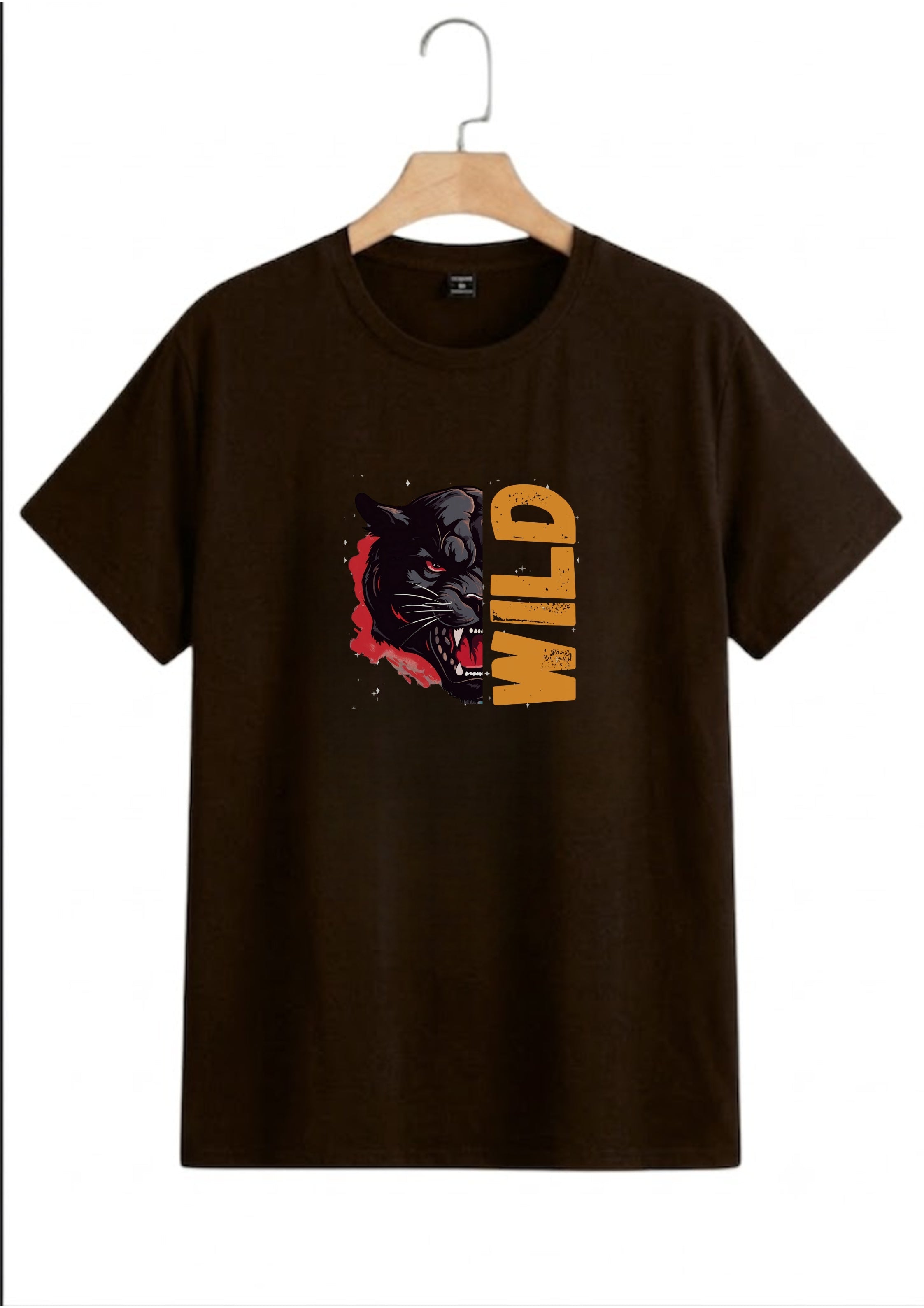 Roaring Black Panther Graphic Oversized Front Print T-Shirt