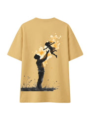 Parent & Child Silhouette Back Print Oversized Unisex T-Shirt | 100% Cotton | 220 GSM | Premium Streetwear