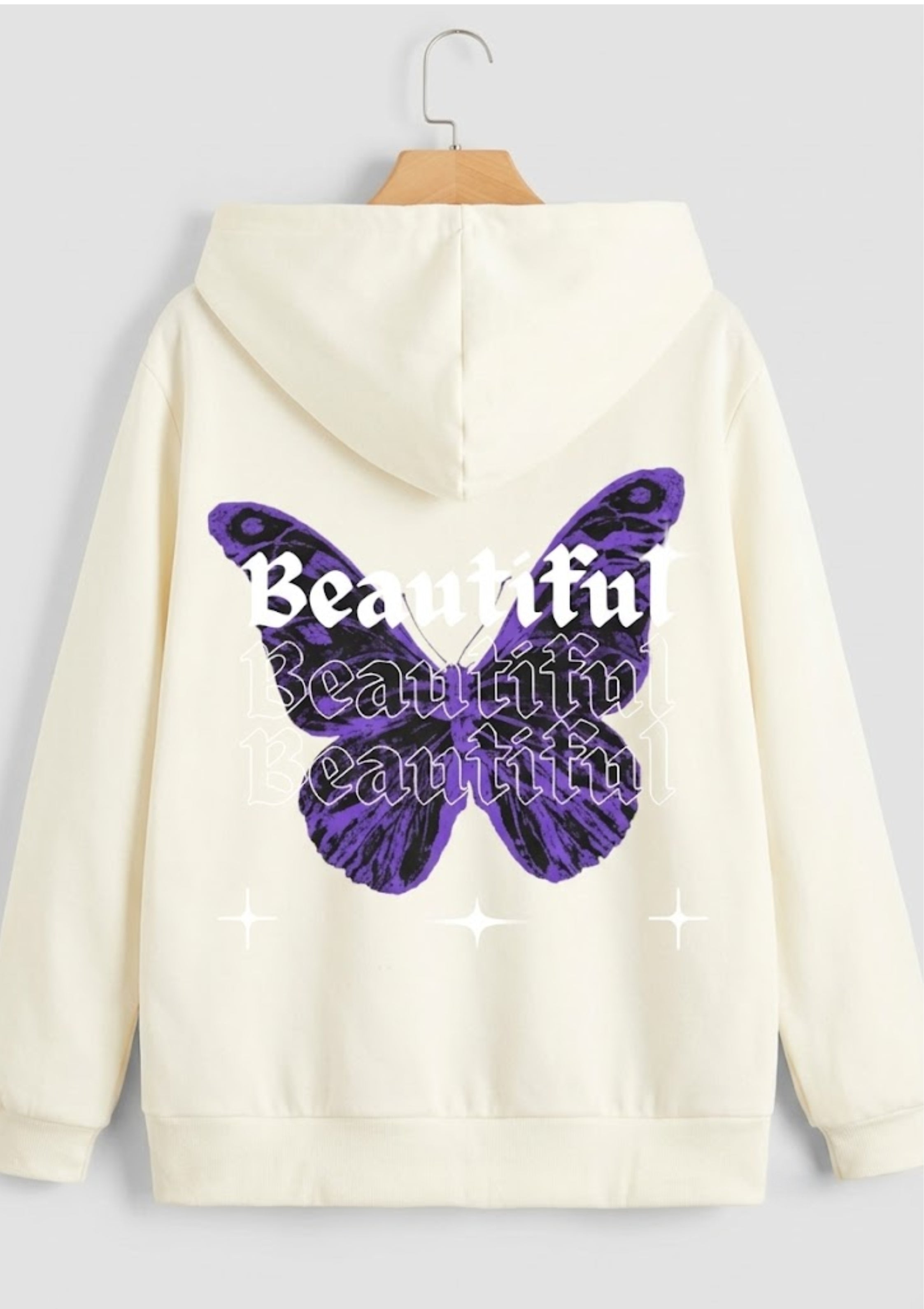Beautiful Butterfly Graphic Printed Hoodie for Men & Women | 350 GSM | Premium Unisex Pullover Hoodie