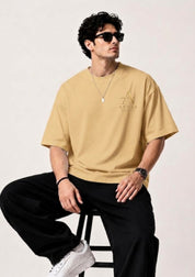 Om Trishul Damru Back Print Oversized Unisex T-Shirt | 100% Cotton | 220 GSM | Premium Oversized Fit